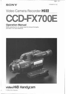 Sony CCD FX 700 E manual. Camera Instructions.